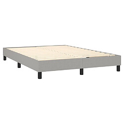 Avis vidaXL Sommier à lattes de lit avec matelas Gris clair 140x190cm Tissu