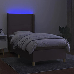 Avis Maison Chic Lit adulte- Lit + matelas + LED,Sommier à lattes de lit matelas et LED Taupe 90x200 cm Tissu -GKD71932