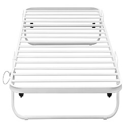 Acheter Vente-Unique Lit sommier d'appoint pliant ADONIS - 90x190 cm - Métal - Blanc