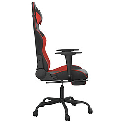 Avis vidaXL Chaise de jeu avec repose-pied Noir et rouge Similicuir