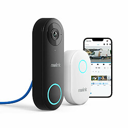 Reolink Sonnette Vidéo PoE avec Chime, Caméra 5MP, Diagonale de 180°, Audio bidirectionnel, détection de Personne, étanche, Alertes 