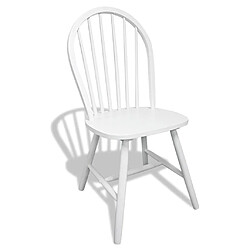 Acheter Maison Chic Lot de 6 Chaises à manger,Chaise pour cuisine blanc bois d'hévéa solide -MN97089