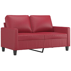 Avis vidaXL Ensemble de canapés 4 pcs et coussins Rouge bordeaux Similicuir