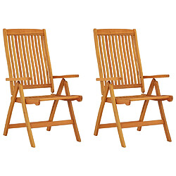 vidaXL Chaises de jardin pliables lot de 2 Bois d'eucalyptus massif 