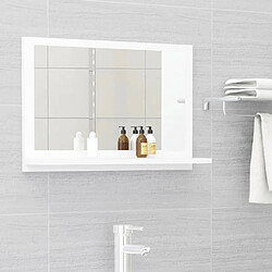 Maison Chic Miroir moderne de salle de bain,Décoration Miroir mural Bain Blanc 60x10,5x37 cm Aggloméré -MN71686