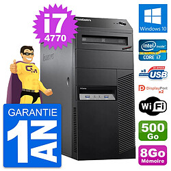 PC Tour Lenovo ThinkCentre M83 Core i7-4770 RAM 8Go Disque 500Go Windows 10 Wifi · Occasion 