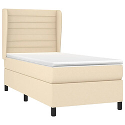 Avis Maison Chic Lit Adulte - Lit simple Lit à sommier tapissier avec matelas moelleux - Meuble de Chambre - Crème 100x200 cm Tissu -MN49221