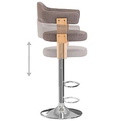 vidaXL Tabourets de bar lot de 2 taupe bois courbé et tissu pas cher