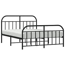 Avis vidaXL Cadre de lit métal sans matelas avec pied de lit noir 140x190cm