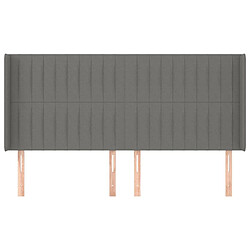 Avis Maison Chic Tête de lit scandinave avec oreilles,meuble de chambre Gris foncé 203x16x118/128 cm Tissu -MN19185