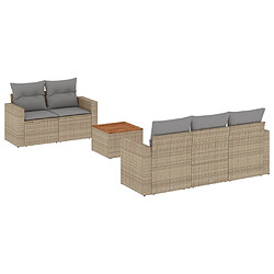 vidaXL Salon de jardin avec coussins 6pcs mélange beige résine tressée