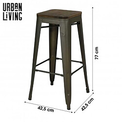 Avis Urban Living Lot de 4 tabourets de bar vintage Liv - Gris industriel