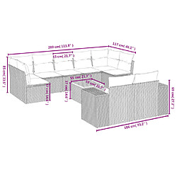 Avis Maison Chic Salon de jardin avec coussins 10 pcs, Ensemble Tables et chaises de jardin, beige résine tressée -GKD932201