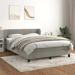 Maison Chic Lit Adulte - Lit simple Lit à sommier tapissier et matelas moelleux - Meuble de Chambre - Gris clair 140x200cm Velours -MN50610