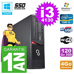 PC Fujitsu Esprimo E720 E85+ DT i3-4130 RAM 4Go Disque 120 Go SSD Wifi W7 - Occasion