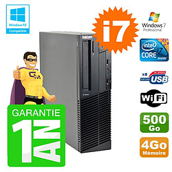 PC Lenovo M91p SFF Intel I7-2600 4Go Disque 500Go Graveur Wifi W7 - Occasion