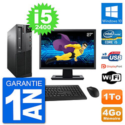 PC Lenovo M91p SFF Ecran 27" Intel i5-2400 RAM 4Go Disque 1To Windows 10 Wifi · Occasion 