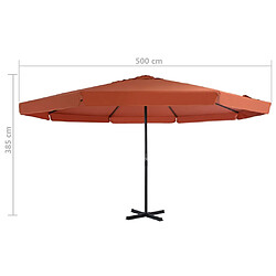 vidaXL Parasol de jardin avec base portable terre cuite pas cher