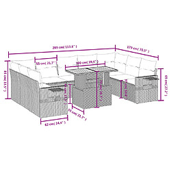 Avis Maison Chic Salon de jardin 10 pcs avec coussins, Ensemble Tables et chaises d'extérieur noir résine tressée -GKD164700