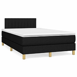 Maison Chic Structures de lit + matelas,Lit à sommier tapissier avec matelas Noir 120x200 cm Tissu -MN63896