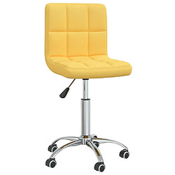 vidaXL Chaise pivotante de salle à manger Jaune moutarde Tissu