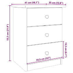 vidaXL Table de chevet ALTA 41x35x55,5 cm bois de pin massif pas cher