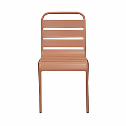 Mes Lot de 4 chaises de jardin en métal terracotta - BACA