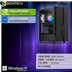 Sedatech PC Gamer • Intel i7-12700KF • RTX4060 • 16Go DDR5 • 1To SSD M.2 • Windows 11