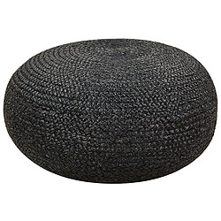 Beliani Pouf en jute tissé noir TIFELT