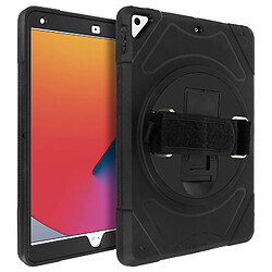 Avizar Coque Apple iPad 2020 / 2019 10.2 Hybride Poignée Rotative Béquille Support Noir