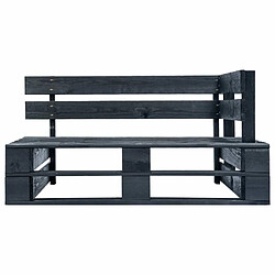 Maison Chic Banc d'angle palette de jardin | Banc d'extérieur bois noir -GKD11275