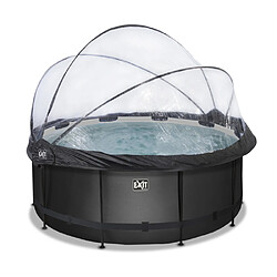 EXIT Piscine couverte Black Leather ø360x122cm avec pompe filtrante à sable - noir