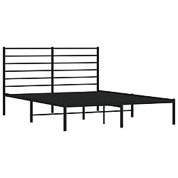 Maison Chic Lit adulte - Cadre de lit métal avec tête de lit,Structure du lit Contemporain pour chambre noir 160x200 cm -MN10175 pas cher