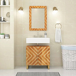 vidaXL Miroir salle de bain marron 50x70x3cm bois de manguier et verre 