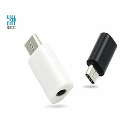 Riff AA-C3.5 Adaptateur pour casque audio Type-C vers 3,5 mm Blanc 