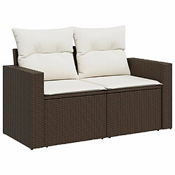 Acheter vidaXL Salon de jardin avec coussins 9 pcs marron résine tressée