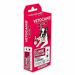 VETOCANIS Pipette Spot-on Fipronil, Anti-Puces et Anti-Tiques - Pour petit chien