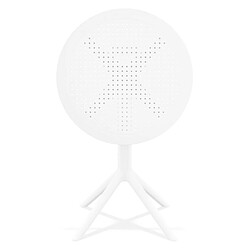 Avis Alterego Table pliable ronde 'GIMLI' en matière plastique blanche - intérieur / extérieur - Ø 60 cm