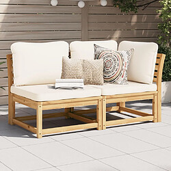 vidaXL Salon de jardin 2 pcs avec coussins bois massif d'acacia 