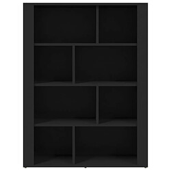 Maison Chic Buffet,Meuble de Rangement,commode pour salon,Cuisine Noir 80x30x106 cm Bois d'ingénierie -MN21304 pas cher