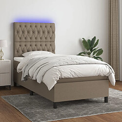 Sommier à lattes,Cadre à lattes de lit et matelas et LED pour Adulte Taupe 100x200cm Tissu -MN84070