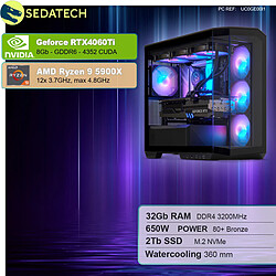 Sedatech PC Gamer V360 • AMD Ryzen 9 5900X • RTX4060Ti • 32Go RAM • 2To SSD M.2 • sans OS