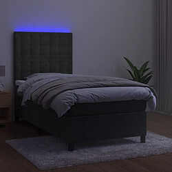 Acheter Sommier à lattes,Cadre à lattes de lit pour Adulte matelas et LED Gris foncé 100x200 cm -MN72912