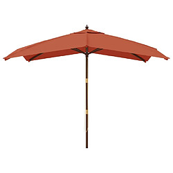 Avis Maison Chic Parasol Jardin | Parasol de jardin avec mat en bois terre cuite 300x300x273 cm - GKD51173