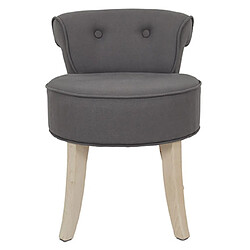 Mes Tabouret 44x47x60,5 cm en tissu gris et pieds en pin - INOA