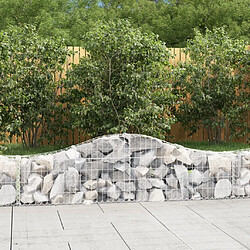 vidaXL Paniers à gabions arqués 7 pcs 200x30x40/60 cm Fer galvanisé