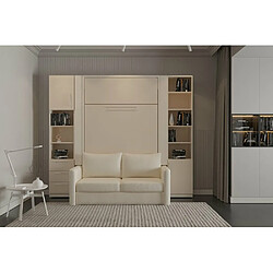 Inside 75 Composition armoire lit escamotable FIDJI SOFA couchage 140*200 Colonnes de rangements intégrées