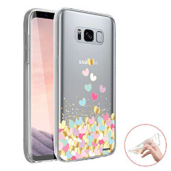 Coque Samsung Galaxy S8 Plus 360 intégrale transparente Coeurs Pastels Ecriture Tendance Design Evetane. 