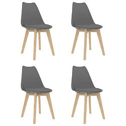 vidaXL Chaises à manger lot de 4 Gris Plastique 