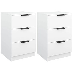 vidaXL Tables de chevet 2 pcs Blanc 40x36x65 cm